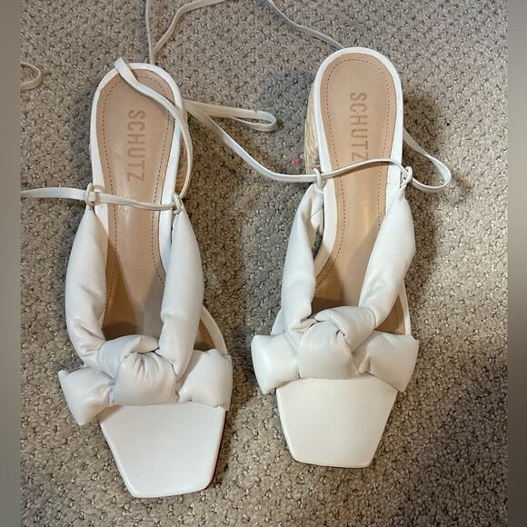 NEW Schutz Lewis Block Heel in White Size 9 - Picture 4 of 9